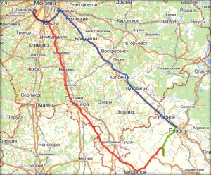 План поездки в Рязань
